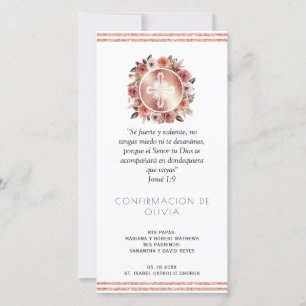 Carte De Remerciements Espagnol, Rose Gold Confirmation Signet Favor