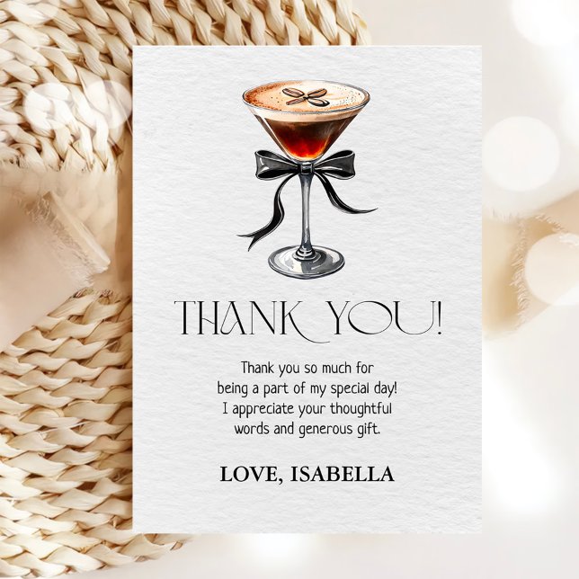 Carte De Remerciements Espresso Martini Tini Bit Older Birthday Party (Créateur téléchargé)