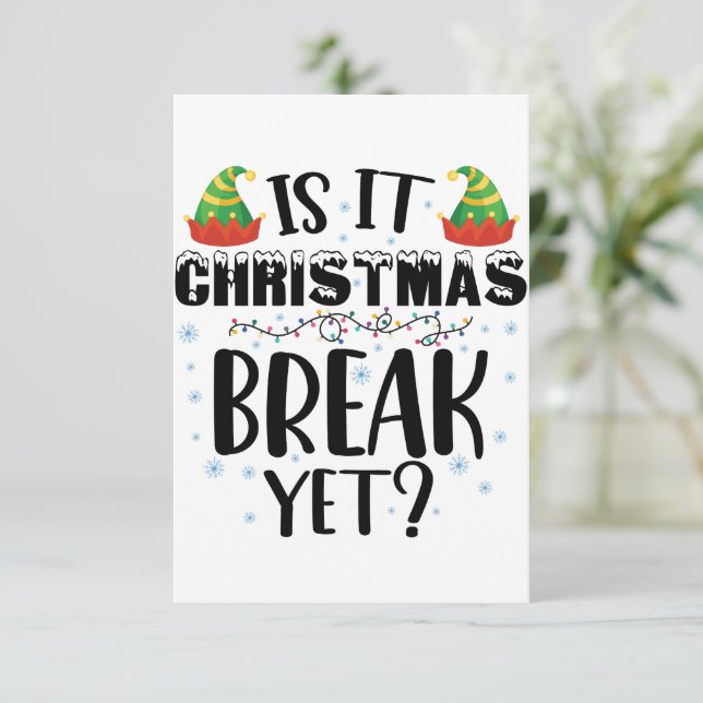 Carte De Remerciements Est-ce Noël Pause, Mais Drôle Enseignant De Vacanc (Debout devant)