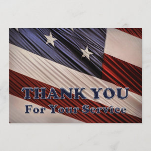 Carte De Remerciements États-Unis Anciens combattants patriotique drapeau