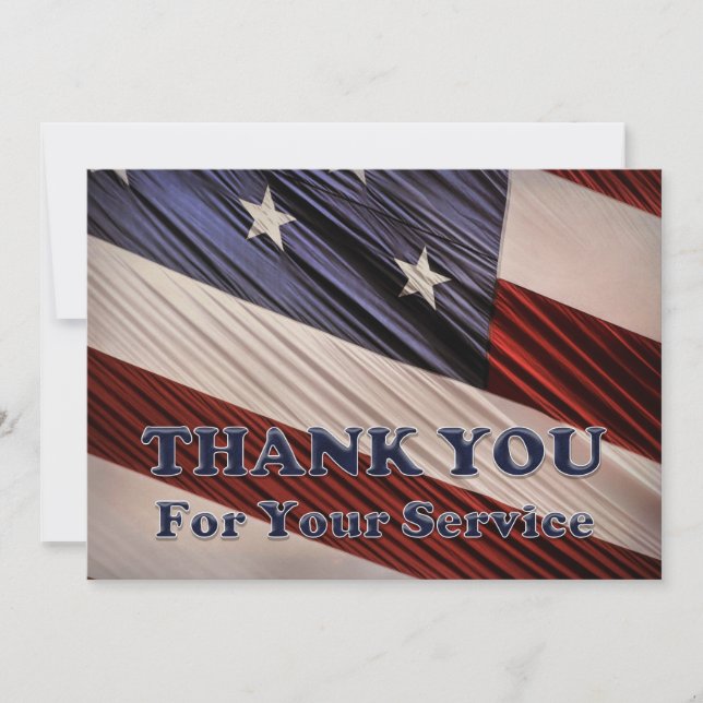 Carte De Remerciements États-Unis Anciens combattants patriotique drapeau (Devant)