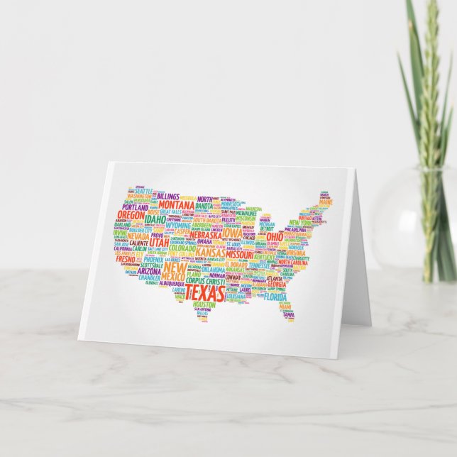 Carte De Remerciements États-Unis et villes (Devant)