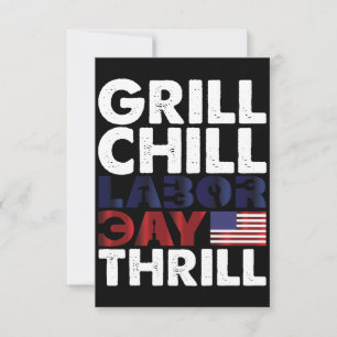 Carte De Remerciements Etats-Unis Grill Chill Fête du Travail Thrill BBQ 