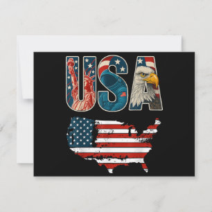 Carte De Remerciements Etats-Unis Patriotique 4 juillet Amérique Drapeau