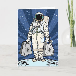 Carte De Remerciements Ethereum À La Lune ETH Space Man Merch