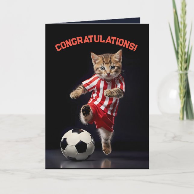 Carte De Remerciements Étoile de soccer Kitten (Devant)