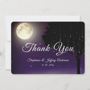 Carte De Remerciements Étoiles célestes Mariage de la chaîne de lune