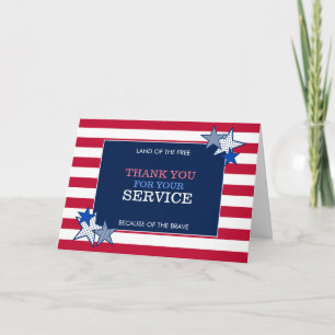 Carte De Remerciements Étoiles et rayures Service patriotique vétéran mod