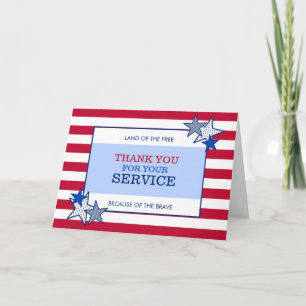 Carte De Remerciements Étoiles et rayures Service patriotique vétéran mod