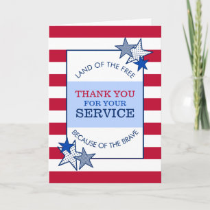 Carte De Remerciements Étoiles et rayures Service patriotique vétéran mod