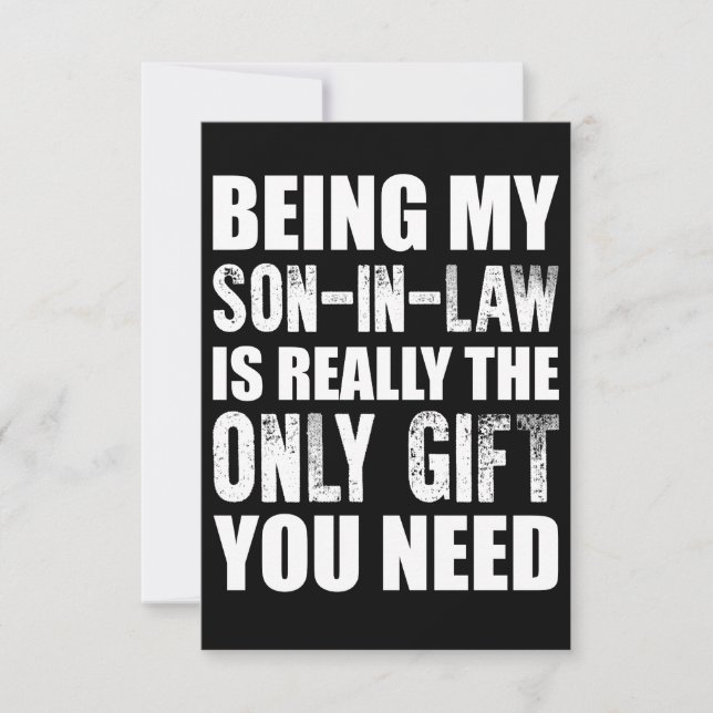 Carte De Remerciements Être mon gendre Cadeau de Noël Fils Anniversaire (Devant)