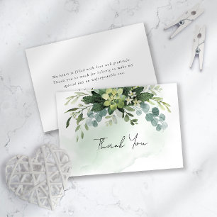 Carte De Remerciements Eucalyptus Aquarelle Fête des mariées chic