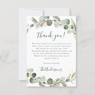 Carte De Remerciements Eucalyptus Baby shower Boho Russe