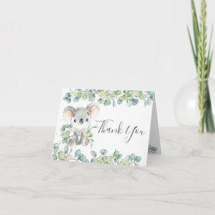 Carte De Remerciements Eucalyptus Green Koala Baby shower d'anniversaire 