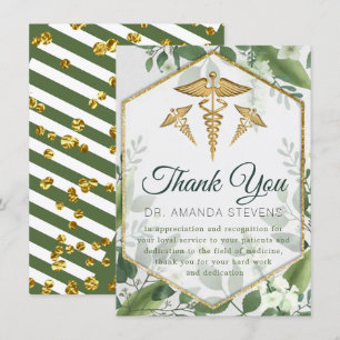 Carte De Remerciements Eucalyptus Parties scintillant Verdure Docteur Car