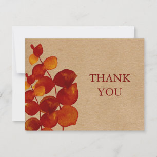 Carte De Remerciements Eucalyptus Russe Kraft Business