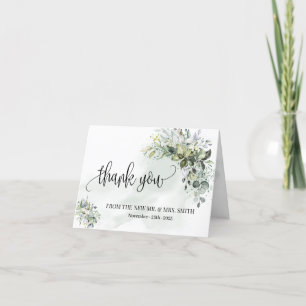 Carte de remerciements eucalyptus succulent mariag