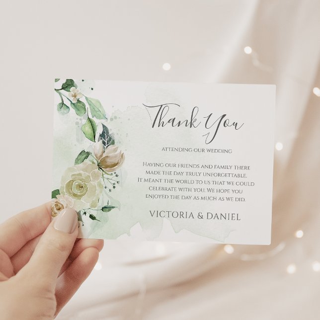 Carte De Remerciements Eucalyptus Verdure Feuilles Élégant Mariage Floral (Créateur téléchargé)