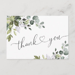 Carte De Remerciements Eucalyptus Vert Aquarelle