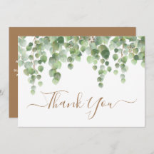 Eucalyptus vert Aquarelle Mariage de script d'or