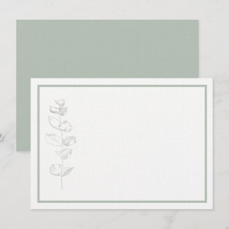 Carte De Remerciements Eucalyptus Vert Plante Simple Moderne Stationnaire