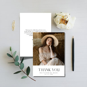 Carte De Remerciements Événementiel Élégante Typographie Fête de Mariage 