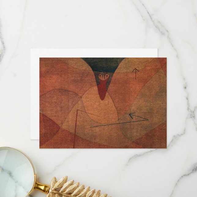 Carte De Remerciements Évolution de la faune par Paul Klee (Devant/Arrière en situation)