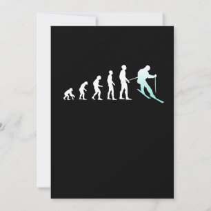 Carte De Remerciements Évolution du skieur Ski Ski Snowboard Sports d'hiv