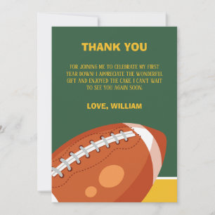 Carte De Remerciements Exemple de football rétro première année bas 1er a