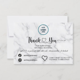 Carte De Remerciements Exprimer la gratitude avec l'élégance : Marbre bla