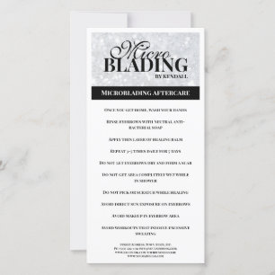 Carte De Remerciements Eyebrow Aftercare Simple Black Silver Instruction