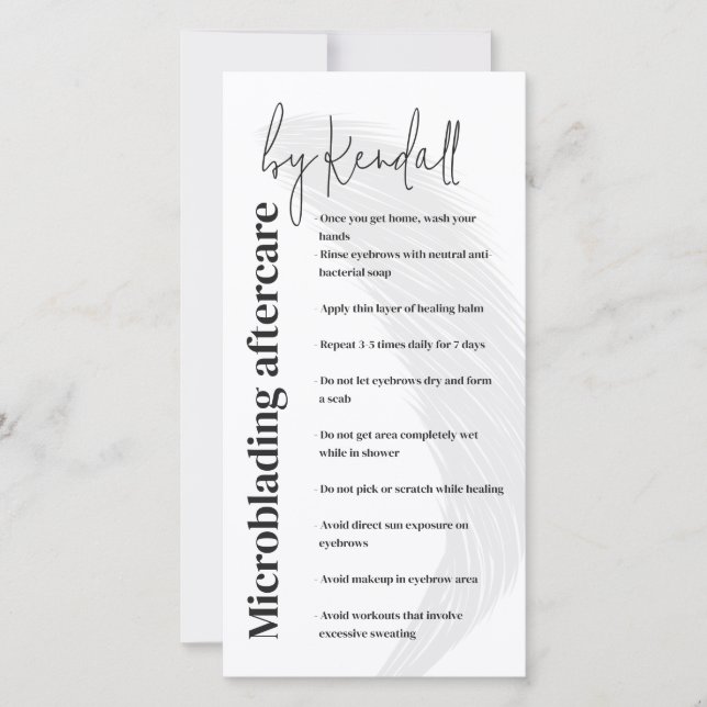Carte De Remerciements Eyebrow Aftercare Simple Blanc Gras (Devant)