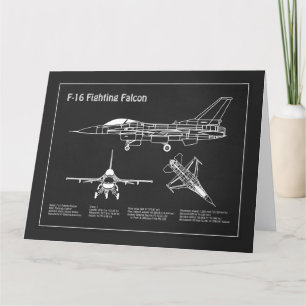 Carte De Remerciements F-16 Faucon de combat - Plan directeur de l'avion 
