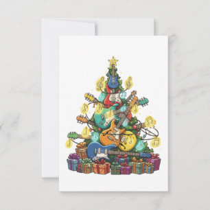 Carte De Remerciements Faire la fête autour de l'arbre de Noël - Électriq