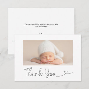 Carte De Remerciements Faire part de naissance bébé photo horizontale Mer
