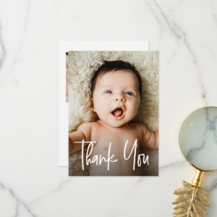 Carte De Remerciements Faire part de naissance personnalisé avec 2 photos