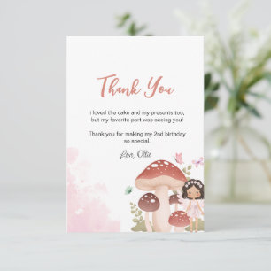 Carte De Remerciements Fairy Birthday, Enchanted Whimsical Garden Forest