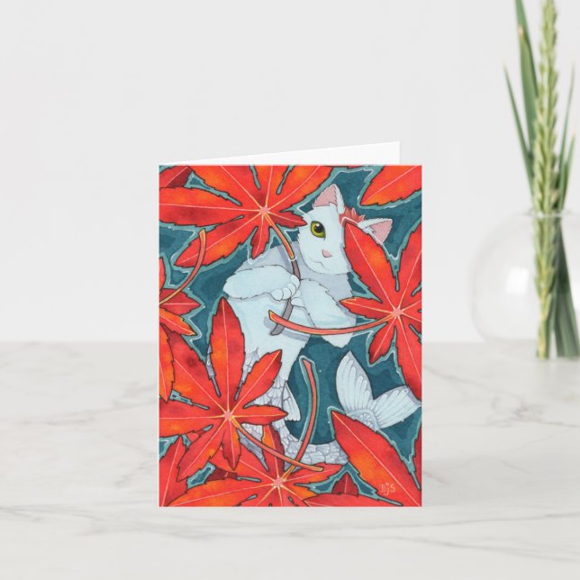 Carte De Remerciements Fairy Cats Affirmation chat mignon AUTUMN Card (Devant)