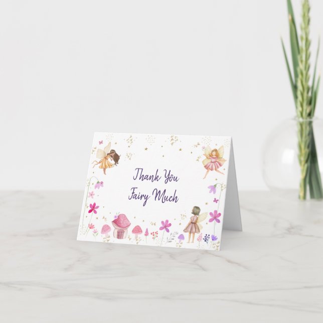 Carte De Remerciements Fairy Garden Floral Anniversaire (Devant)