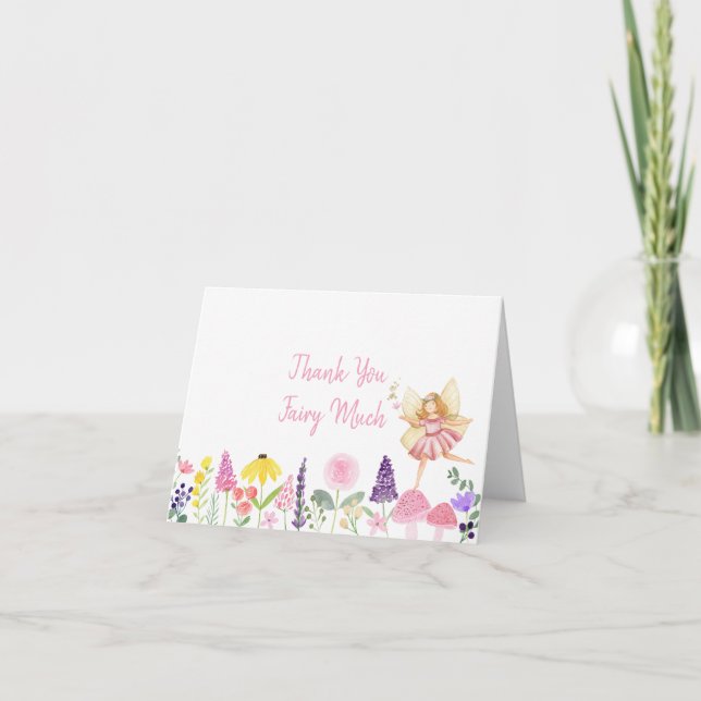 Carte De Remerciements Fairy Garden Floral Anniversaire (Devant)
