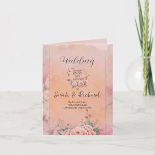 Carte De Remerciements Fairytale Garden Blush Pink Folded Wedding Program