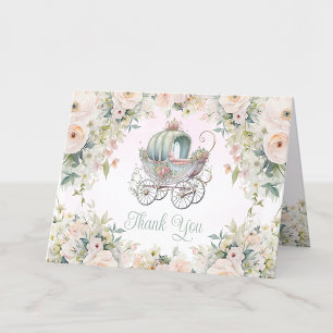 Carte De Remerciements Fairytale Princess Carrie Girl Aquarelle Floral