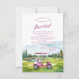 Carte De Remerciements Faisons la fête au golf Anniversaire Rose