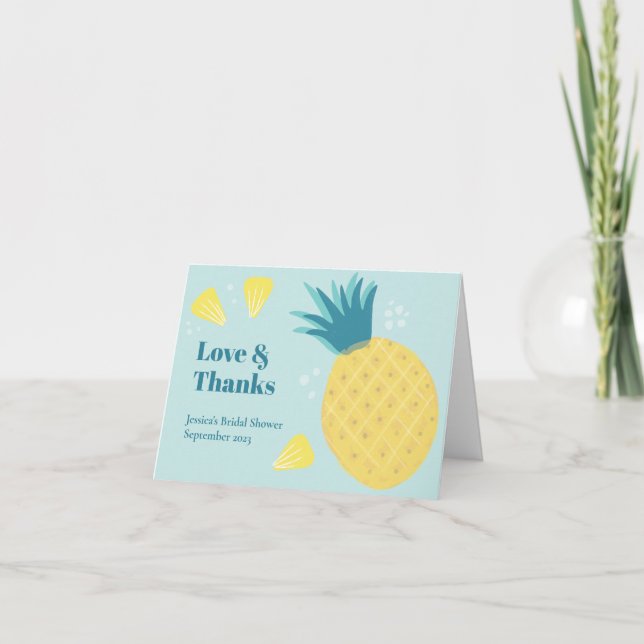 Carte De Remerciements Faisons la fête comme un ananas (Devant)