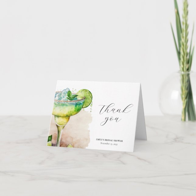 Carte De Remerciements Faisons la Fête Tequila Enterrement de Vie de Jeun (Devant)