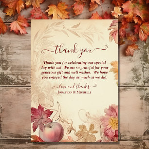 Carte De Remerciements Fall in Love Beautiful Automne Mariage de automne 