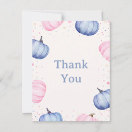 Carte De Remerciements Fall Pumpkin Gender Reveal Thank You Card