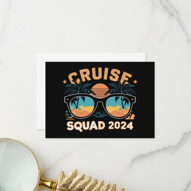 Carte De Remerciements Famille amis Vacation Cruising Navire Voyage 2024 (Devant/Arrière en situation)