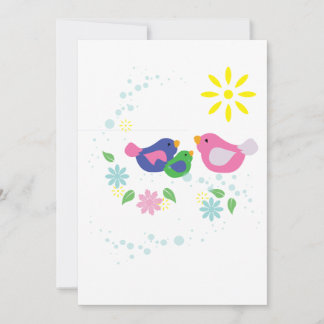 Carte De Remerciements Famille de 3 oiseaux