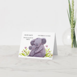 Carte De Remerciements Famille de koalas à l'aquarelle